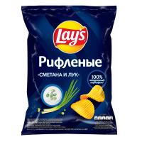 Чипсы Lays Сметана и лук рифленые 140г