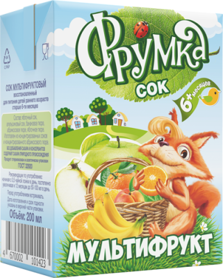 Сок мультифрукт 0,2л Фрумка