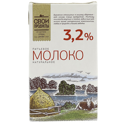 Молоко Свои продукты ультрапастеризованное 3,2% 1л