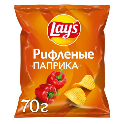 Чипсы Lays Паприка рифленые 80г