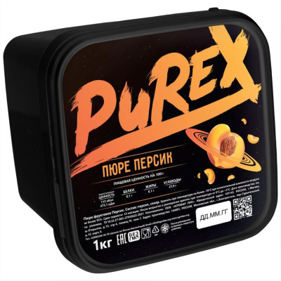 Пюре Агробар (AGROBAR) желтый персик с/м 1кг PUREX