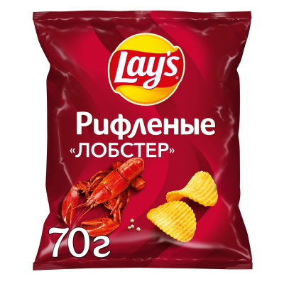 Чипсы Lays Лобстер рифленые 70г