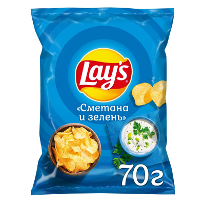 Чипсы Lays Сметана и зелень 70г