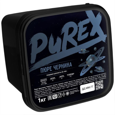 Пюре Агробар (AGROBAR) черника с/м 1кг PUREX